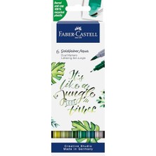 Aesco Faber-Castell Goldfaber Aqua Çift Uçlu Markör, Kaligrafi, 6'lı Jungle