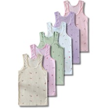 Panfilia %100 Pamuk Kız Çocuk Fitilli Atlet 6'lı Set / Fanila / İç Çamaşır
