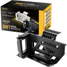 Aesco Antec Shift Argb Pcıe 5.0 Dikey Gpu Braketi ve Yükseltici Kablo, 3 Slota Kadar Gpu Desteği, Çok Yönlü Ayarlanabilir, Micro-Atx/atx/e-Atx Uyumlu, Argb Aydınlatma, Siyah