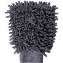 Aesco Microlüks Şönil Mikrofiber Oto Yıkama Eldiveni, Gri Renk, 20 x 24 Cm.