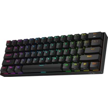 Aesco Redragon K530 Pro Draconic%60 Bt Türkçe Q Klavye/kablolu / 2,4 Ghz Kablosuz Mekanik, 61 Tuş, Hot-Swap Özellikli Rgb Oyun Klavyesi, Dokunsal Kahverengi Anahtarlı, Windows/mac/android Için