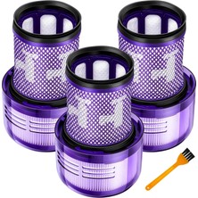 Aesco Chuancheng 3 Adet Hepa Filtre 971517-01 Dyson V12 Detect Slim Cordless Kablosuz Süpürge Parçaları Aksesuarları, 1 Adet Fırça ile