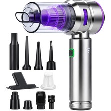 Aesco Venenon® Kablosuz Araç Süpürgesi ve Hava Üfleyici, 19000PA Güçlü Vakum, 3 Kademeli Fırçasız Motor, Şarjlı Mini El Süpürgesi, Hepa Filtreli, Araba Ev Ofis Için Uzub Kullanım Şarj Süresi 110WT Çantalı