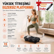 Aesco Yüksek Titreşimli Egzersiz Platformu Bluetooth Masaj Aleti Ev Fitness Cihazı Direnç Lastiği Hediye