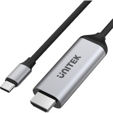 Aesco Unıtek Usb-C - HDMI 2.0, 1.8 M | V1423A | 4k@60 Hz Çözünürlük | Hdcp 2.3 Teknolojisi | Mac, Ipad, Xps, Surface Gibi Cihazlarla Geniş Uyumluluk | Tasarım: Alüminyum ve Pvc