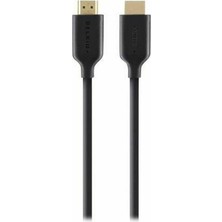 Aesco Ethernet Destekli Belkin HDMI Kablosu, M/m, Altın Kaplama Konnektörler, 1 M, Siyah