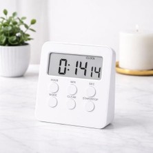 Aesco Mr Alarmlı Dijital Öğrenci Sınav Masa Kronometresi – 24 Saat Geri Sayım Timer, 2 Kademeli Alarm, LCD Ekranlı (Beyaz)
