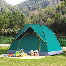 Aesco Çift Kapılı Otomatik Kurulum Kamp Çadırı 3 Kişilik Kolay Kurulum Piknik Plaj Çadır 200X150X125CM