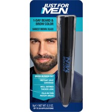 Aesco Just For Men 1-Day Beard & Brow Color, Temporary Color For Beard And Eyebrows, For A Fuller, Well-Defined Look, Up To 30 Applications, Darkest Brown/black