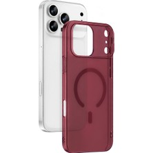 Zenviaa Newface Apple Iphone 18 Pro Combo Sert Şeffaf Magsafe Kapak - Bordo ZENVIAAC12