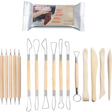 Aesco Renovon 500 gr Terracotta/kırmızı Hava ile Kuruyan Seramik Kil + 15 Parça Modelaj ve Şekillendirme Alet Seti – Çömlek ve Heykel Başlangıç Seti (Terracotta/kırmızı)