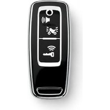 Aesco Autohan Keys Honda Pcx 2021-2025 Uyumlu Anahtar Kumanda Koruma Kılıfı, Siyah-Gümüş Renk, Premium Kalite