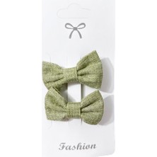 Aesco Gidego Accessories Keten Fiyonk Klipsli Toka, Yeşil, Tek Ebat