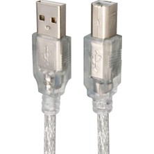 Aesco Parcbeny 1.5 Metre 13012 2.0V Şeffaf Kaliteli, Uzun Ömürlü Kullanım USB Yazıcı Kablosu (1.5 Metre)