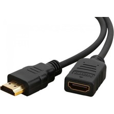 Aesco Coverzone HDMI Uzatma Kablosu 1.5 Metre Erkek Dişi Kablo Full Hd 1080P 4K Destek Altın Uçlu Yüksek Hızlı HDMI Uzatıcı Tv Monitör Projeksiyon Oyun Konsolu Uyumlu | ZR150 (Siyah 1.5 Metre)