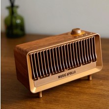 Aesco Coverzone Yeni Nesil Retro Radyo Görünümlü Speaker USB Tf Aux Bluetooth Müzik Kutusu Retro Teleskopik Anten Type-C Şarj Edilebilir Kahverengi B3 (B3 - Kahverengi)