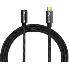 Aesco Livx 80CM Thunderbolt 4 Uzatma Kablosu – 40GBPS Veri Transferi, 8K@60Hz Video, 100W Pd Hızlı Şarj, Örgülü Naylon, Tip C Dişi - Erkek Uzatıcı Xcu
