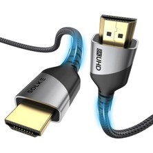 Aesco Solke HDMI 2.1 Kablo UHD 8k 60Hz 4K 120Hz 48GBPS Hdr Earc Hdcp Tv Monitör Ps5 Xbox Görüntü Kablosu Örgülü Alüminyum (3 Metre)