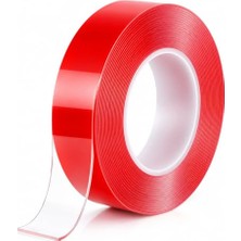 Aesco Çift Taraflı Nano Montaj Bandı, Şeffaf, Güçlü Yapışkan, Kesilebilir, Iz Bırakmaz, Ev ve Ofis Kullanımı Için (2 Metre)