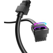 Aesco Asiahorse Hydrus 16 Pin Gpu Argb Uzatma Kablosu B Tipi Siyah Ekran Kartı Için 50CM