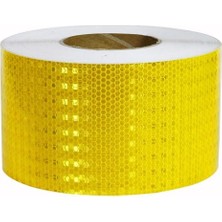 Aesco BADEM10 Reflektörlü Araç Oto Dış Aksesuar Bant Sarı Reflektif Fosforlu Şerit Bant 7.5 cm 5 mt Ikaz Bandı