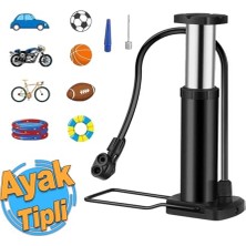 Aesco Küçük Ayak Tipi Pompa Tekli Teker Araç Bisiklet Top Bot Lastik Şambrel Şişirme Pompası 1 Adet