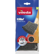 Aesco Vileda Glitzi Power Pad Inox, Ekstra Kaliteli, Pas Tutmaz, Zorlu Lekeleri Söker, 2'li Paket