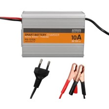 Aesco 12 Volt 10AH Akü Şarj Cihazı Otomobil, Jenaratör ve Iş Makinelerinde Kullanılan Asitli, Sulu, Jel, 24 ile 100 Amper Arası Aküler Için Uygun