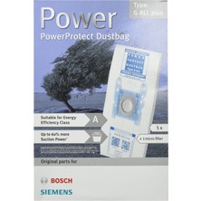Aesco Bosch Orijinal Typ G Tüm Tip Powerprotect Sms Elektrikli Süpürge Torbası ve Filtre Seti