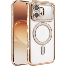 Zenviaa Huawei Honor 600 Joke Simli Magneticsafe Kılıf - Gold ZENVIAAC12