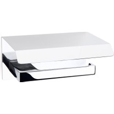 Aesco System Flat Kapaklı Tuvalet Kağıtlığı Krom Renk 118X85X170 mm