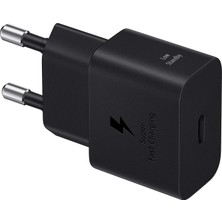 Aesco Samsung Hızlı Şarj Adaptörü, Enerji Tasarruflu Şarj Cihazı, Usb-C Veri Kablosu, 25 Watt, Siyah, EP-T2510X