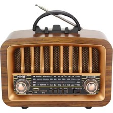 Aesco Buffer® Büyük Boy Taşınabilir USB Ile Şarj Olabilen Klasik Am/fm/sw Transistör Retro Tipi Klasik Radyo NS6639