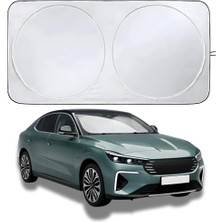 Aesco Romofy Araba Ön Cam Güneşlik Kolay Katlanabilir ve Yer Kaplamaz (150CM x 70CM) - Uv Koruma ve Isı Azaltma Otomobil Güneşlikleri - Dayanıklı ve Hafif Ön Cam Gölgelik - Standart Boyutlara Uygun