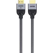 Aesco Unıtek 8k Örgülü Naylon HDMI Kablosu, 1m, Yüksek Hızlı, 8K@60Hz Çözünürlük Desteği, Arc Uyumlu, Evrensel Cihaz Desteği