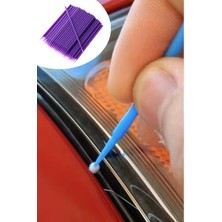 Aesco Buffer® 100’LÜ Mini Tek Kullanımlık Araba Rötüş Fırçası –ince Uçlu Yumuşak Kıllı Boya Uygulayıcı, Otomotiv Detaylandırma