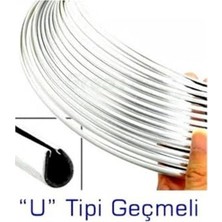Aesco 2 Metre U Tipi Krom Nikelaj Elkamet Şerit, 7 Mm, Kendinden Yapışkanlı