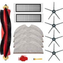 Aesco Chuancheng Xiaomi Roborock S6, S60, S65, S5, Max, S6, Max V, S6 Pure Için 13 Parçalı Set, Elektrikli Süpürge Aksesuarı, 1 x Rulo Fırça, 2 x Filtre, 4 x Silme Bezi, 4 x Yan Fırça, 2 x Temizleme Aleti