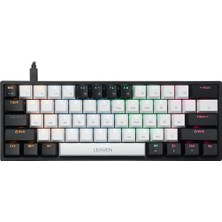 Aesco Valkyrie Leaven K620 Blue Switch Mekanik Gaming Oyun Klavyesi Rgb 61 Key Mavi Tuş Type-C Klavye Siyah-Beyaz