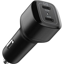 Aesco Spigen 65W Usb-C 2 Port Araç Içi Hızlı Şarj Aleti Pps Desteği Akım Korumalı Güç Adaptörü Çakmaklık iPhone & Android & iPad & MacBook Type-C - ACP02562 (Spigen Tr Garantili)