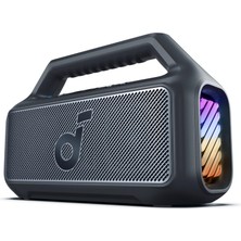 Aesco Soundcore Boom 2 Bluetooth 5.3 Hoparlör, 80W, Bassup 2.0, 24 Saat Pil Ömrü, Ipx7 Su Geçirmez, LED Işık, Usb-C, Siyah - A3138