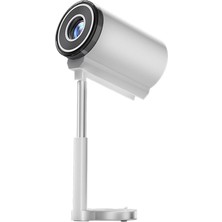 Aesco Elinux Ts7 Android 13 Projektör, 90 Derece Gimbal Tripod, 720P Çözünürlük, 230 Ansı Lümen, Wi-Fi 6, Bluetooth 5.4, 4K Destekli, Otomatik Düzeltme, 60-120 Inç Görüntü, Beyaz