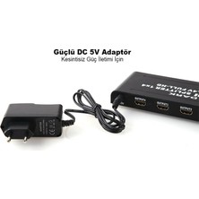 Aesco Dark Full Hd 1 Giriş 4 Çıkışlı HDMI Splitter (Sinyal Çoğaltıcı) (DK-HD-SP4X1)
