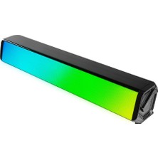 Aesco Mikado MD-S605 2x2 5WX2CH 5 Mod Rgb Ledli Oyuncu Siyah USB Sound Bar + Kablodan Kumanda Ses Ayarlı Speaker Hoparlör (Pc/mp3/mp4/ipad/mobil (Aux Çıkışlı Cihazlar ile Uyumludur)