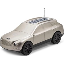 Aesco Apera Bentley Model Bluetooth Kablosuz Hoparlör Speaker Fm Radyo Usb/tf Microsd Kart Stereo Mega Bass Taşınabilir Solar Güneş Panel Şarjlı LED Farlar (Golden)