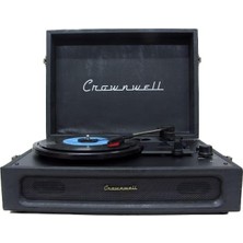 Aesco Casablanca Retro Çanta Pikap - 3 Devirli (33/45/78), Dahili Hoparlörlü, Bluetooth Bağlantılı, Nostaljik Taşınabilir Plak Çalar - Siyah