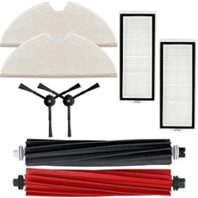 Aesco Roborock ile Uyumlu Q5 Max+Plus-Q5 Pro/ Q5 Pro+Plus/ Q8 Max/ Q8 Max+Plus Fırça,hepa Filtre,yüksek Kalite Fiber Mop Paspas Yedek Parça Seti-Siyah 8 Parça