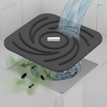 Aesco Beylini Kötü Koku Böcek Önleyici Gider Tıpası Lavabo Balkon Tuvalet Gider Kapatıcı Kapak Silikon (Gri-Gri)