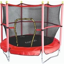 Aesco Çocuk Trambolini Fileli Korumalı 152 Cm, Kırmızı