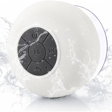 Aesco Coverzone Su Geçirmez Bluetooth Hoparlör Vantuzlu Havuzda Yağmurlu Havalarda Ipx4 3W Kaliteli Ses Banyo Duş Hoparlörü | S56 (Beyaz)